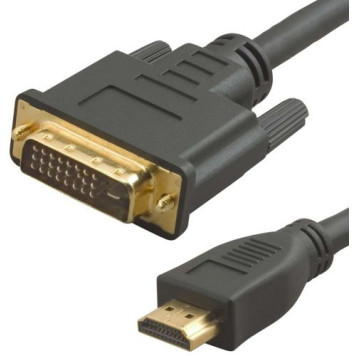Кабель аудио-видео LAZSO WH-141 HDMI (m)/DVI-D(m) 10м. Позолоченные контакты черный (WH-141(10M)) 
