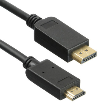 Кабель аудио-видео Buro v. 1.2 DisplayPort (m)/HDMI (m) 2м. Позолоченные контакты черный (BHP DPP_HDMI-2) -1