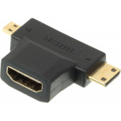 Переходник аудио-видео HDMI (f)/Micro HDMI (m)/Mini HDMI (m) черный (+ Mini HDMI (Male))