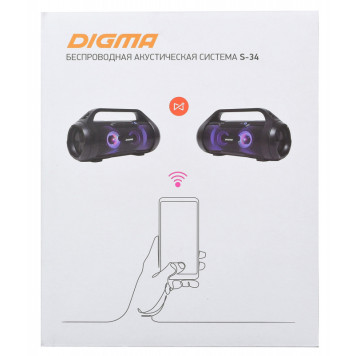 Колонка порт. Digma S-34 черный 25W 1.0 BT/USB 3000mAh (SP3425B) -2