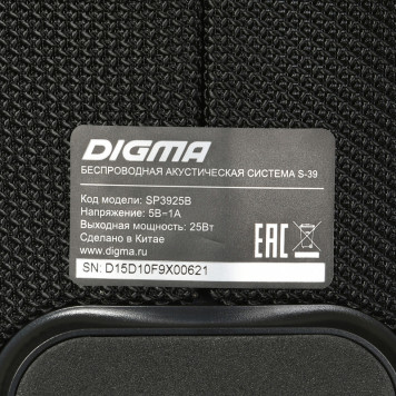 Колонка порт. Digma S-39 черный 25W 1.0 BT/USB 3000mAh (SP3925B) -5