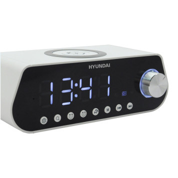 Радиобудильник Hyundai H-RCL380 белый LCD подсв:белая часы:цифровые FM -1