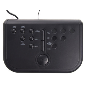Радиобудильник Hyundai H-RCL120 черный LED подсв:красная часы:цифровые AM/FM 