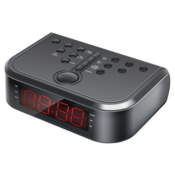 Радиобудильник Hyundai H-RCL120 черный LED подсв:красная часы:цифровые AM/FM -1