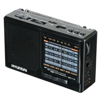 Радиоприемник портативный Hyundai H-PSR140 черный USB microSD -2
