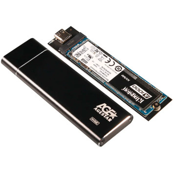 Внешний корпус SSD AgeStar 31UBNV5C NVMe USB3.2 алюминий черный M2 2280 M-key -3