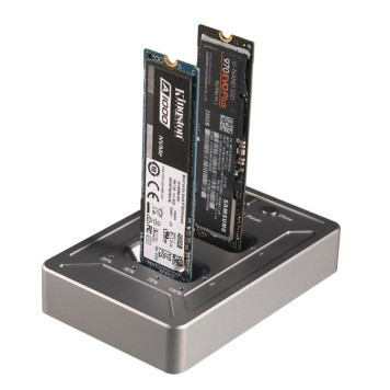 Док-станция SSD AgeStar 31CBNV2C NVMe USB3.1 алюминий серый M2 2280 M-key -3