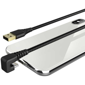 Кабель Hama 00187221 Lightning (m) угловой USB 2.0 (m) 1.5м черный -1