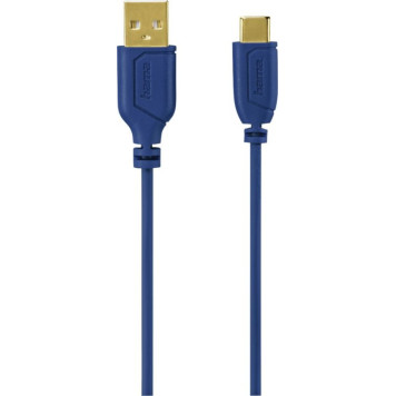 Кабель Hama Flexi-Slim 135785 USB Type-C (m) USB A(m) 0.75м синий -3