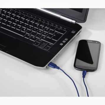 Кабель Hama Flexi-Slim 135785 USB Type-C (m) USB A(m) 0.75м синий -2