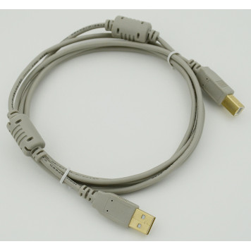 Кабель USB A(m) USB B(m) 1.8м феррит.кольца серый 