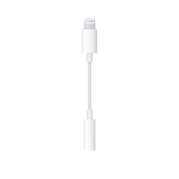 Переходник Apple MMX62ZM/A mini-Jack 3.5 (f) Lightning (m) белый 