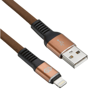 Кабель Digma USB A(m) Lightning (m) 1.2м коричневый плоский -4