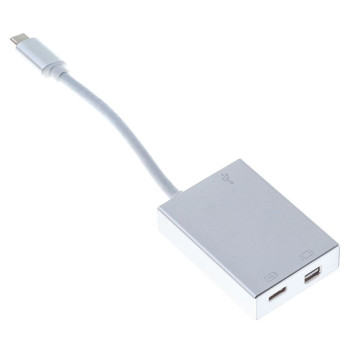 Адаптер Buro BHP USB Type-C (m) USB Type-C (f) miniDisplayPort (f) 0.1м серебристый -4