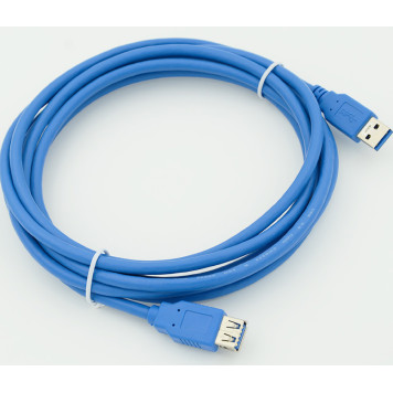 Кабель USB A(m) USB A(f) 3м синий 