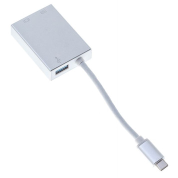 Адаптер Buro BHP USB Type-C (m) USB Type-C (f) miniDisplayPort (f) 0.1м серебристый -6
