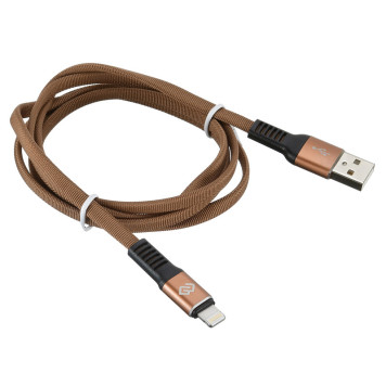 Кабель Digma USB A(m) Lightning (m) 1.2м коричневый плоский -3