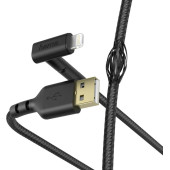 Кабель Hama 00187212 Lightning (m) угловой USB 2.0 (m) 1.5м черный