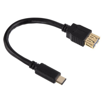 Кабель Hama 00135712 USB A(f) USB Type-C (m) 0.15м черный блистер 