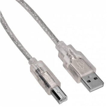 Кабель Buro USB2.0-AM/BM-Trans USB A(m) USB B(m) 1.8м прозрачный -2