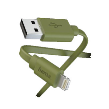 Кабель Hama 00187234 Lightning USB 2.0 (m) 1м зеленый плоский -1
