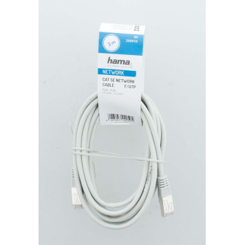 Кабель Hama H-200916 RJ-45 (f) RJ-45 (m) 3м (00200916) серый (упак.:25шт) -1