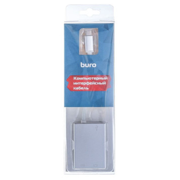 Адаптер Buro BHP USB Type-C (m) USB Type-C (f) miniDisplayPort (f) 0.1м серебристый -3