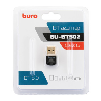 Адаптер USB Buro BU-BT502 Bluetooth 5.0+EDR class 1.5 20м черный 