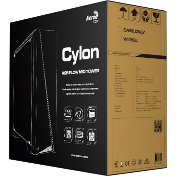 Корпус Aerocool Cylon черный без БП ATX 1x120mm 2xUSB2.0 1xUSB3.0 audio CardReader bott PSU -1
