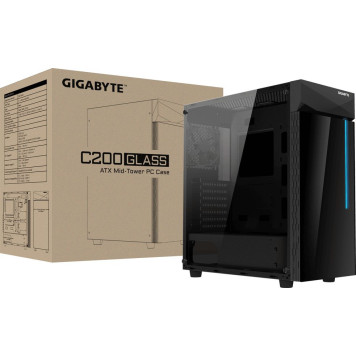 Корпус Gigabyte C200 GB-C200G черный без БП ATX 5x120mm 4x140mm 2xUSB3.0 audio bott PSU -7