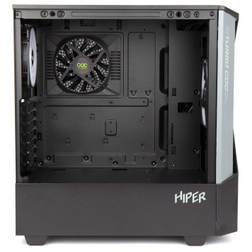 Корпус Hiper CC BG черный без БП ATX 1x120mm 3x140mm 2xUSB3.0 audio bott PSU -5