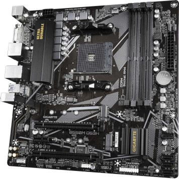 Материнская плата Gigabyte B550M DS3H Soc-AM4 AMD B550 4xDDR4 mATX AC`97 8ch(7.1) GbLAN RAID+DVI+HDMI -3
