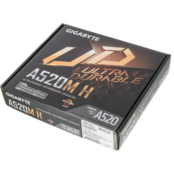 Материнская плата Gigabyte A520M H Soc-AM4 AMD A520 2xDDR4 mATX AC`97 8ch(7.1) GbLAN RAID+DVI+HDMI -15