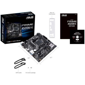 Материнская плата Asus PRIME A520M-K Soc-AM4 AMD A520 2xDDR4 mATX AC`97 8ch(7.1) GbLAN RAID+VGA+HDMI -4