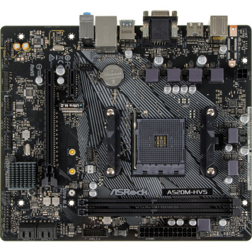 Материнская плата Asrock A520M-HVS Soc-AM4 AMD A520 2xDDR4 mATX AC`97 8ch(7.1) GbLAN RAID+VGA+HDMI -7