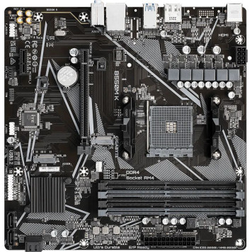 Материнская плата Gigabyte B550M K Soc-AM4 AMD B550 4xDDR4 mATX AC`97 8ch(7.1) GbLAN RAID+HDMI+DP -2