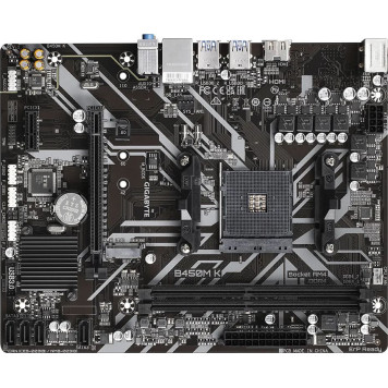 Материнская плата Gigabyte B450M K Soc-AM4 AMD B450 2xDDR4 mATX AC`97 8ch(7.1) GbLAN RAID+HDMI -3