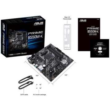 Материнская плата Asus PRIME B550M-K Soc-AM4 AMD B550 4xDDR4 mATX AC`97 8ch(7.1) GbLAN RAID+VGA+DVI+HDMI -4