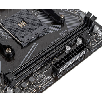 Материнская плата Gigabyte A520M H Soc-AM4 AMD A520 2xDDR4 mATX AC`97 8ch(7.1) GbLAN RAID+DVI+HDMI -12