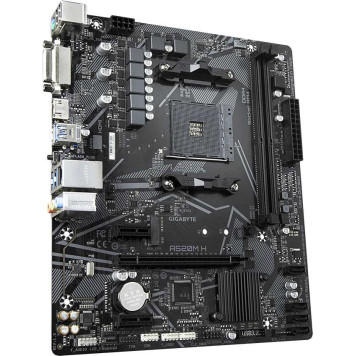 Материнская плата Gigabyte A520M H Soc-AM4 AMD A520 2xDDR4 mATX AC`97 8ch(7.1) GbLAN RAID+DVI+HDMI -2