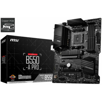 Материнская плата MSI B550-A PRO Soc-AM4 AMD B550 4xDDR4 ATX AC`97 8ch(7.1) GbLAN RAID+HDMI+DP -2