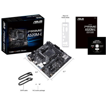 Материнская плата Asus PRIME A520M-E Soc-AM4 AMD A520 2xDDR4 mATX AC`97 8ch(7.1) GbLAN RAID+VGA+DVI+HDMI -5