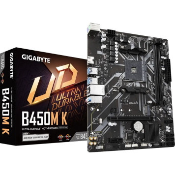 Материнская плата Gigabyte B450M K Soc-AM4 AMD B450 2xDDR4 mATX AC`97 8ch(7.1) GbLAN RAID+HDMI -5