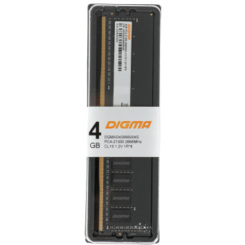 Память DDR4 4Gb 2666MHz Digma DGMAD42666004S RTL PC4-21300 CL19 DIMM 288-pin 1.2В single rank -4