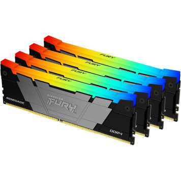 Память DDR4 4x8GB 3200MHz Kingston KF432C16RB2AK4/32 Fury Renegade RGB RTL Gaming PC4-25600 CL16 DIMM 288-pin 1.35В dual rank с радиатором Ret -3