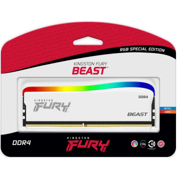 Память DDR4 8GB 3200MHz Kingston KF432C16BWA/8 Fury Beast RGB RTL Gaming PC4-25600 CL16 DIMM 288-pin 1.35В single rank с радиатором Ret -1