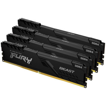 Память DDR4 4x8GB 3200MHz Kingston KF432C16BBK4/32 Fury Beast Black RTL Gaming PC4-25600 CL16 DIMM 288-pin 1.35В kit dual rank с радиатором Ret -2