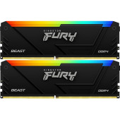 Память DDR4 2x32GB 3600MHz Kingston KF436C18BB2AK2/64 Fury Beast Black RGB RTL Gaming PC4-28800 CL18 DIMM 288-pin 1.35В dual rank с радиатором Ret