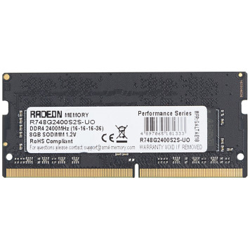 Память DDR4 8Gb 2400MHz AMD R748G2400S2S-UO OEM PC4-19200 CL16 SO-DIMM 260-pin 1.2В -1