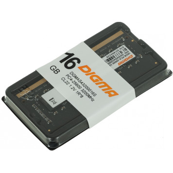 Память DDR4 16Gb 3200MHz Digma DGMAS43200016S RTL PC4-25600 CL22 SO-DIMM 260-pin 1.2В single rank -3
